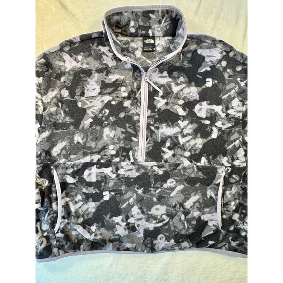 The North Face Womens Camo Black Purple Glacier Fleece Jacket Pullover XL - Picture 5 of 11